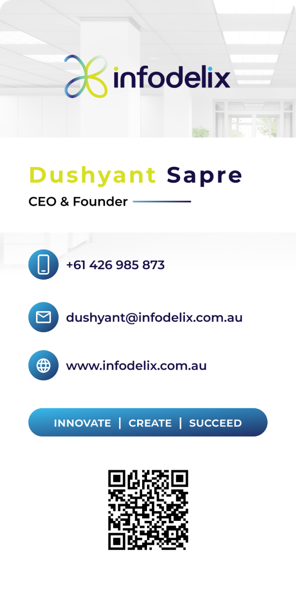 Dushyant Sapre Contact | Infodelix Digital Card